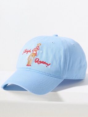 NWT Anthropologie Light Blue Embroidered 'Sleigh Queen' Baseball Cap
